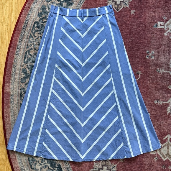 MAJE Striped A-Line Midi Skirt Size 38 - Picture 5 of 14